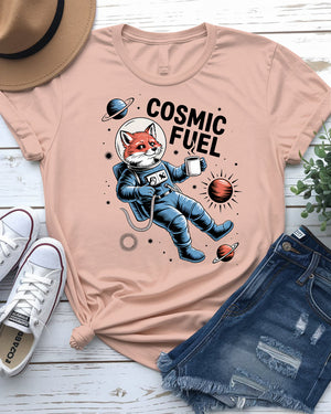 Cosmic Fuel Funny Fox Lovers Coffee Lover Tee by Memez Store
