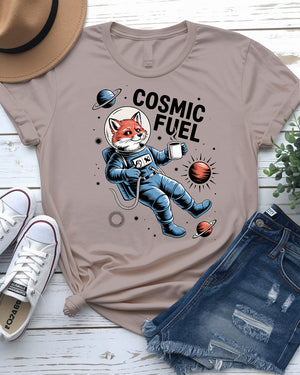 Cosmic Fuel Funny Fox Lovers Coffee Lover Tee by Memez Store