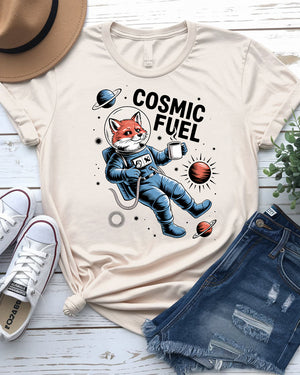 Cosmic Fuel Funny Fox Lovers Coffee Lover Tee by Memez Store