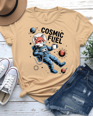 Cosmic Fuel Funny Fox Lovers Coffee Lover Tee by Memez Store