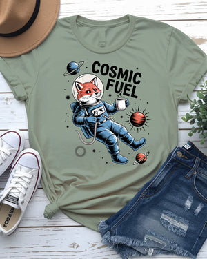 Cosmic Fuel Funny Fox Lovers Coffee Lover Tee by Memez Store