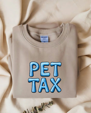 Cozy animal humor embroidered sweatshirt Pet Tax