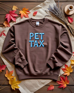 Cozy animal humor embroidered sweatshirt Pet Tax