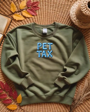 Cozy animal humor embroidered sweatshirt Pet Tax