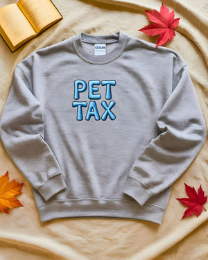 Cozy animal humor embroidered sweatshirt Pet Tax