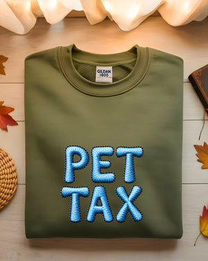 Cozy animal humor embroidered sweatshirt Pet Tax