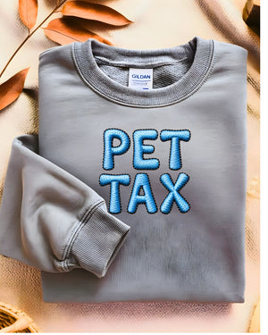 Cozy animal humor embroidered sweatshirt Pet Tax