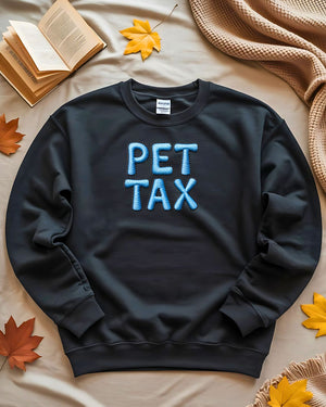 Cozy animal humor embroidered sweatshirt Pet Tax