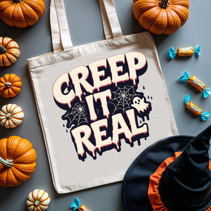 “Eco-friendly Halloween meme tote for trick-or-treating”