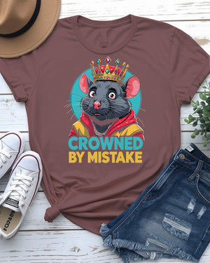 Crown by Mistake Funny Tee with sarcastic royal-themed text and doodle-style crown graphic – made by Memez Store