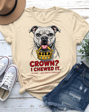 Crowned I Chewed It Tee – Funny Dog Royalty by Memez Store