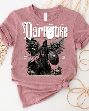 Dark and mysterious warrior graphic t-shirt with shadow samurai design