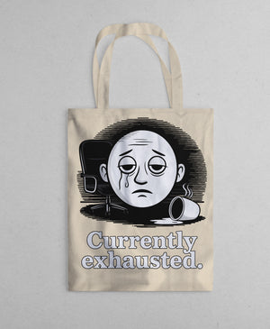 Dark humor tote bag with sarcastic quote