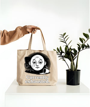 Dark humor tote bag with sarcastic quote