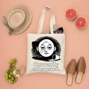 Dark humor tote bag with sarcastic quote