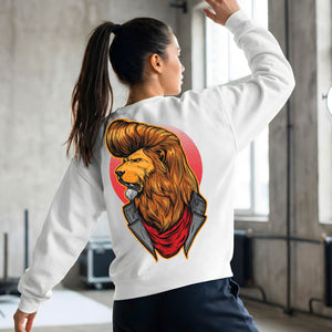 Dashing lion streetwear crewneck sweatshirt front view