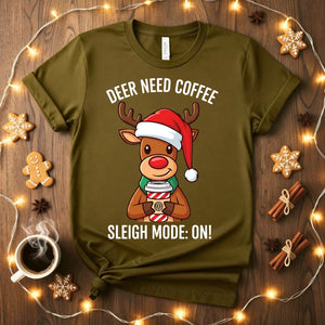 Deer Need Coffee funny Christmas animal meme t-shirt