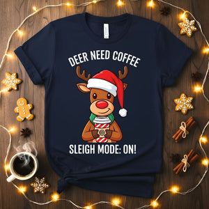 Deer Need Coffee funny Christmas animal meme t-shirt