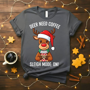 Deer Need Coffee funny Christmas animal meme t-shirt