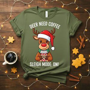 Deer Need Coffee funny Christmas animal meme t-shirt