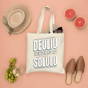 Delulu With Solulu Tote Bag meme canvas design