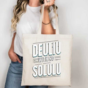Delulu With Solulu Tote Bag meme canvas design