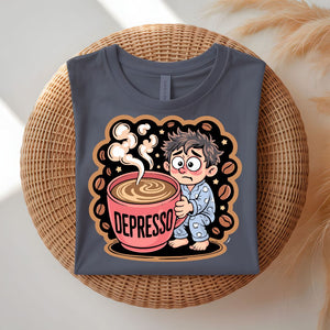 Depresso Coffee Funny Pun T-Shirt