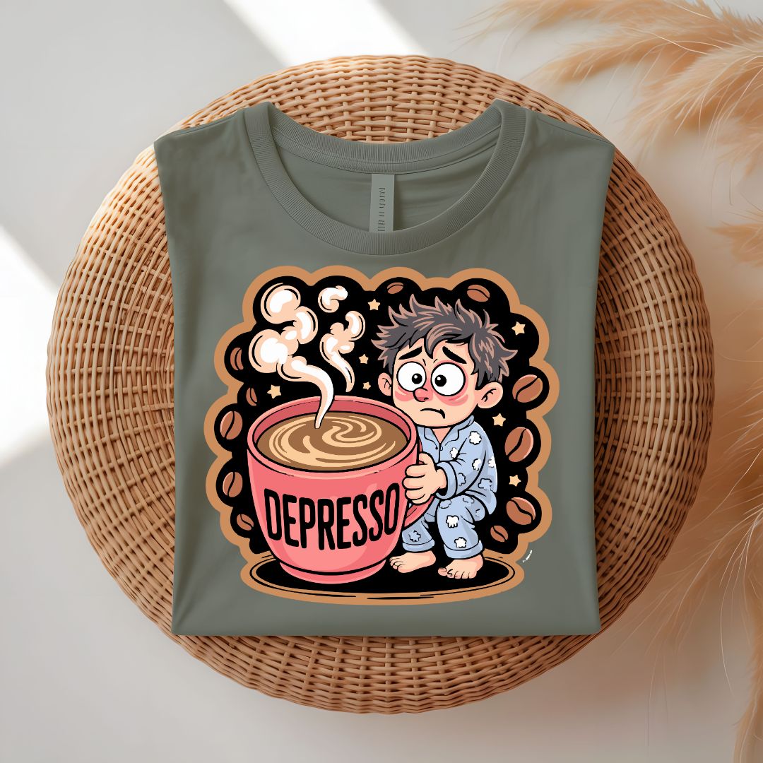 Depresso Coffee Funny Pun T-Shirt