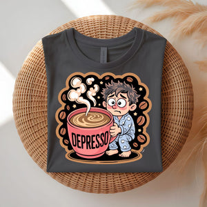 Depresso Coffee Funny Pun T-Shirt