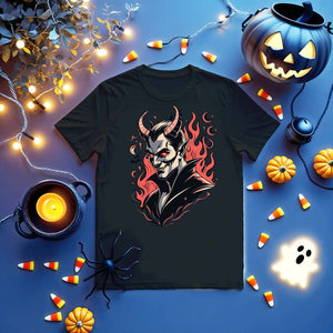 Devil funny meme t-shirt with bold red graphic