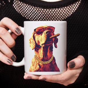 “Close-up of Don Dog ceramic coffee mug”