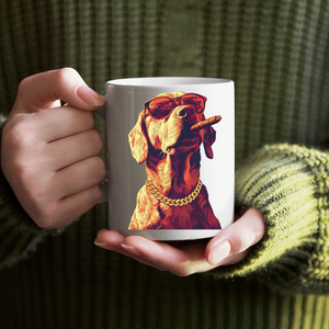 “Close-up of Don Dog ceramic coffee mug”