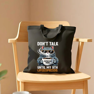 Don't Talk To Me Tote Bag with bold sarcastic text