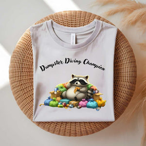 Dumpster Diving Champion funny thrifting meme t-shirt