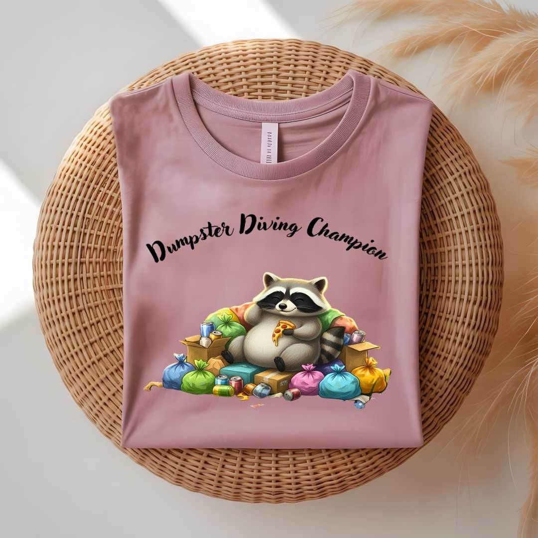 Dumpster Diving Champion funny thrifting meme t-shirt