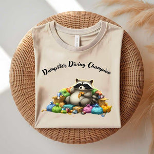 Dumpster Diving Champion funny thrifting meme t-shirt