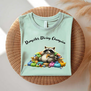 Dumpster Diving Champion funny thrifting meme t-shirt