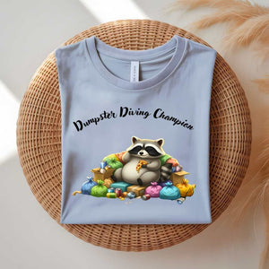 Dumpster Diving Champion funny thrifting meme t-shirt