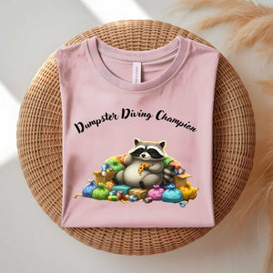 Dumpster Diving Champion funny thrifting meme t-shirt