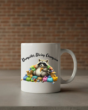 Dumpster raccoon mug funny ceramic coffee cup