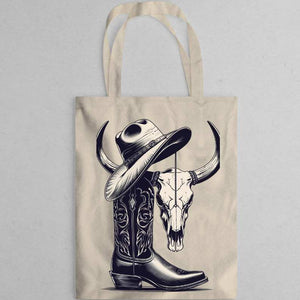 Durable cowboy style canvas tote for accessories and daily use