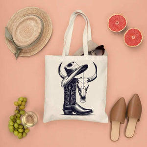 Durable cowboy style canvas tote for accessories and daily use