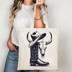 Durable cowboy style canvas tote for accessories and daily use