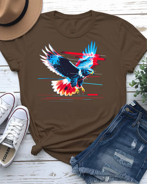 Eagle EDM Tricolor Meme Tee with Patriotic Rave Aesthetic by Memez Store
