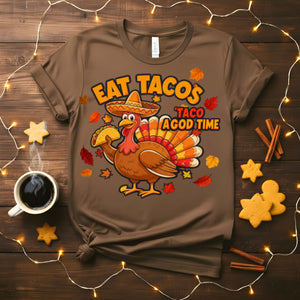 “Eat Tacos Christmas Meme Funny Tee – funny festive taco lover t-shirt with holiday meme design.”