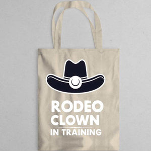 “Eco-friendly tote with rodeo clown humor by Memez Store”