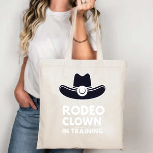 “Eco-friendly tote with rodeo clown humor by Memez Store”