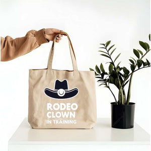 “Eco-friendly tote with rodeo clown humor by Memez Store”