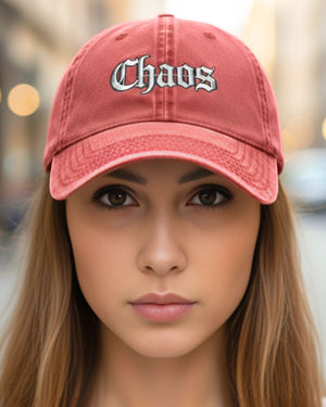 Funny embroidered chaos dad hat by Memez Store