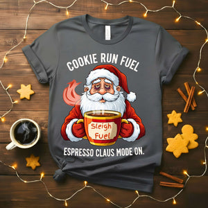 Espresso Clause Mode On Meme Funny Tee – Funny Christmas coffee meme shirt, caffeine and Santa humor t-shirt.